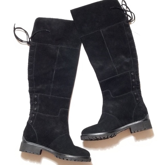 NEW Nine West Mavira Suede Lace Up Over Knee Boots - Picture 6 of 8